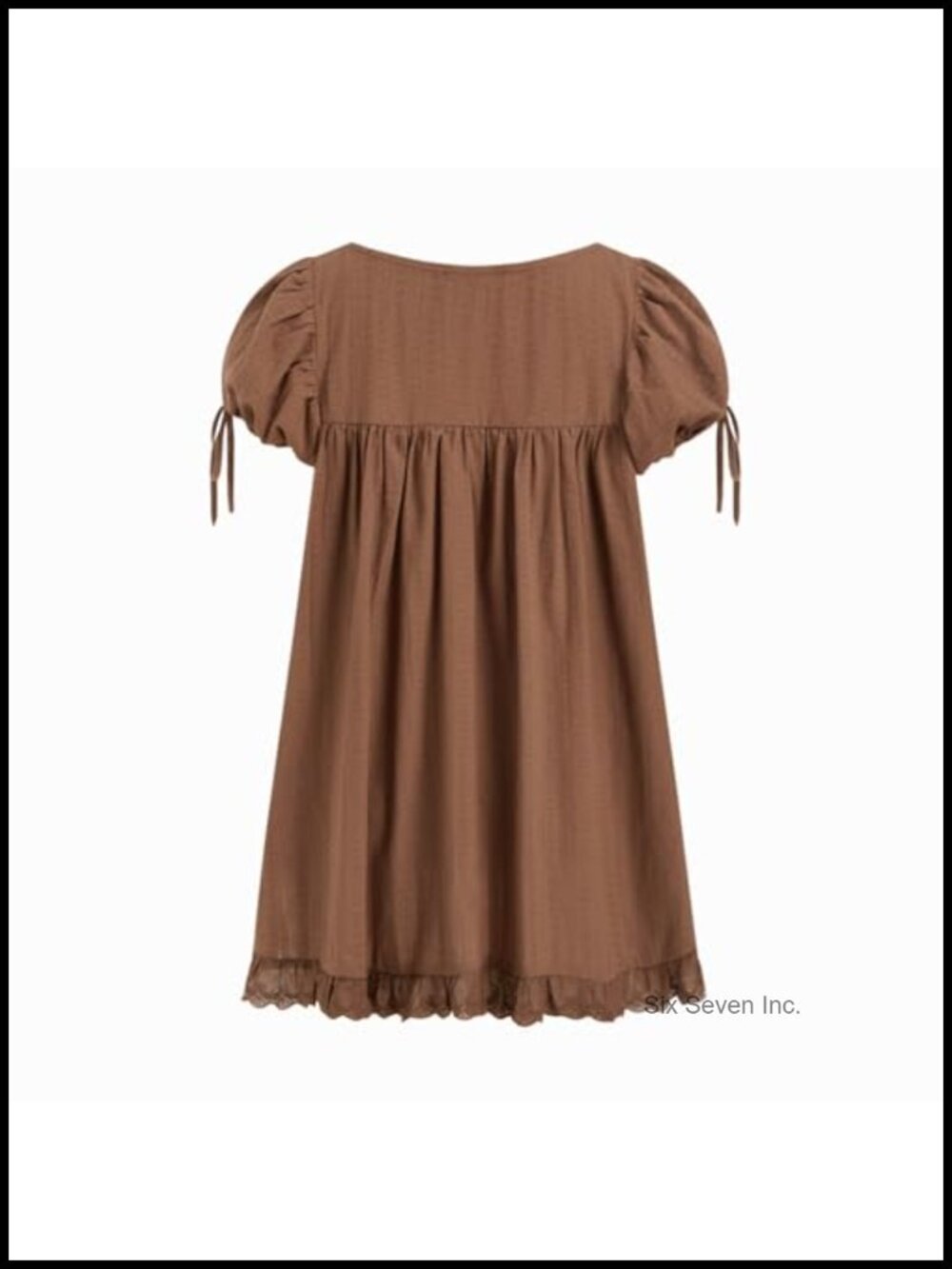 Square Neck Babydoll Ruffle Blouse Short Sleeve Peplum Casual Top - Picture 3 of 6